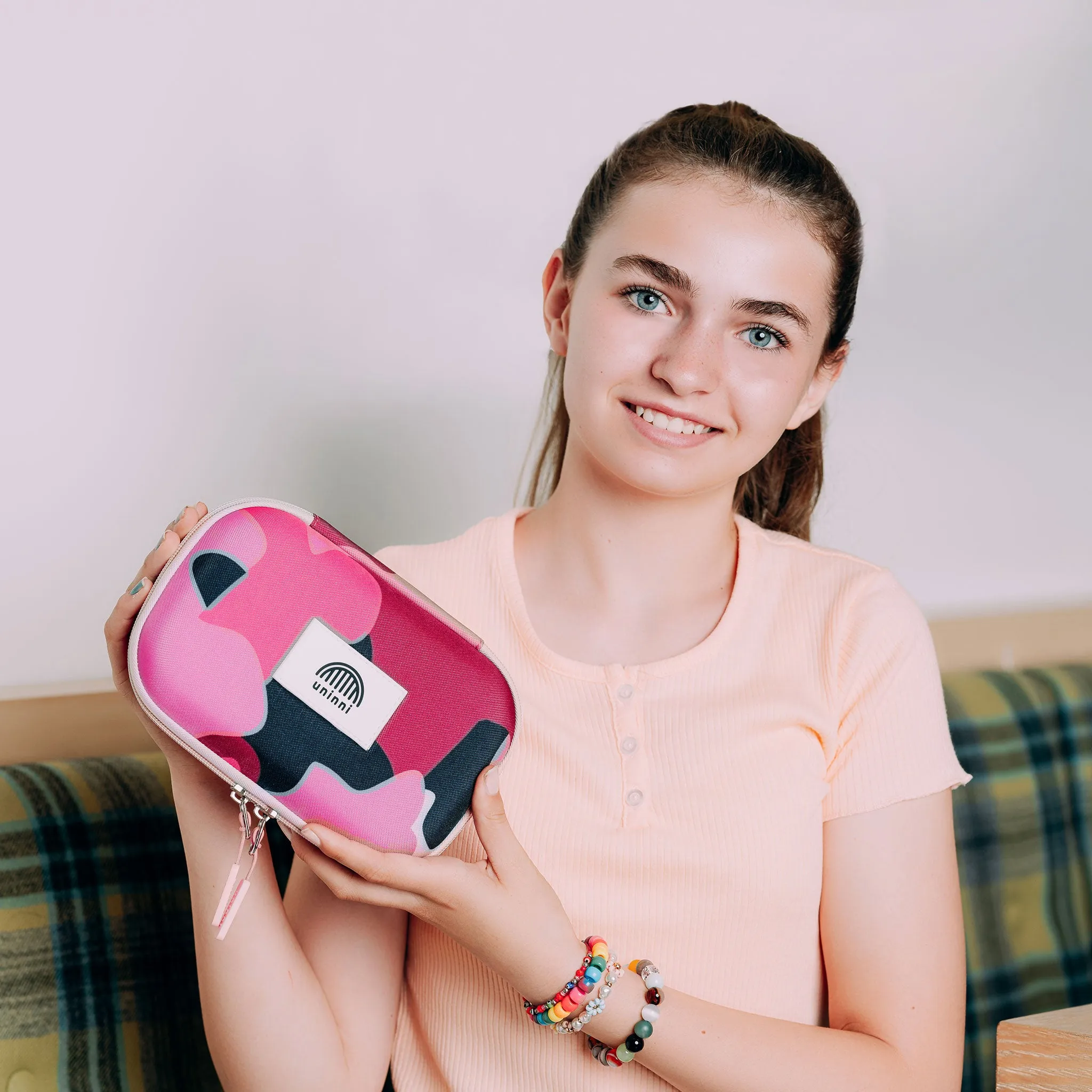 Arden Pencil Case - Camo Kid Fuchsia