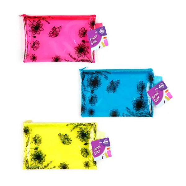 Assorted Flower Print Pencil Case