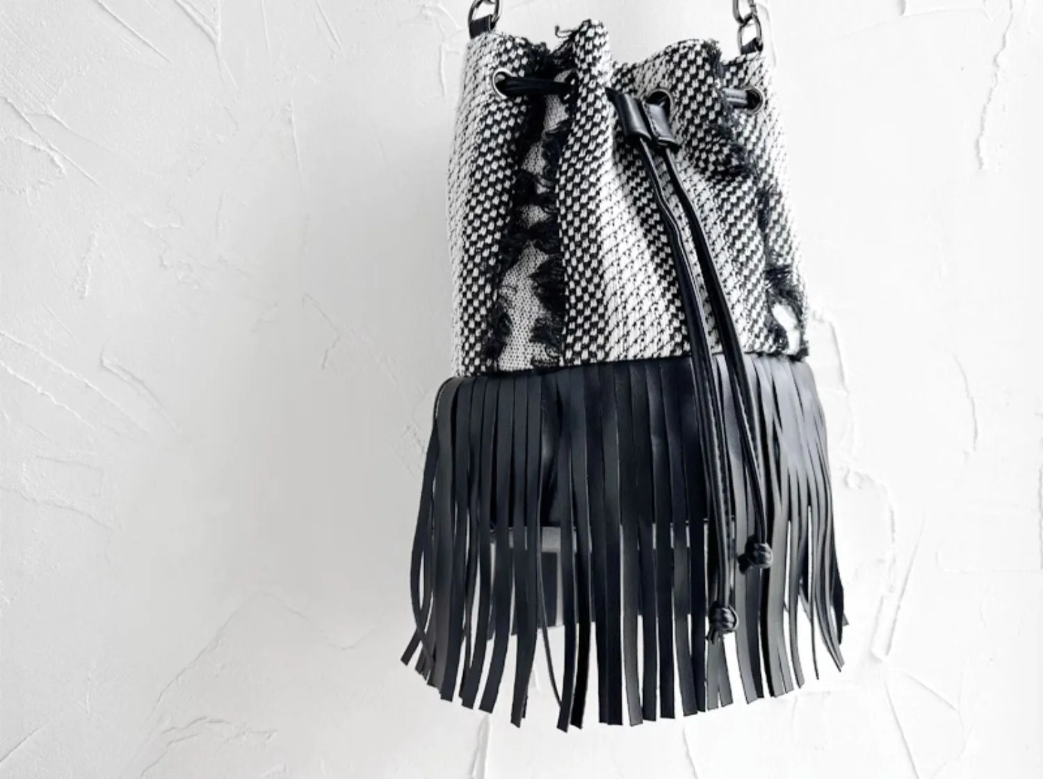 Boho Polyester and Vegan Leather Womens Fringe Crossbody Bag Convertible Backpack Purse