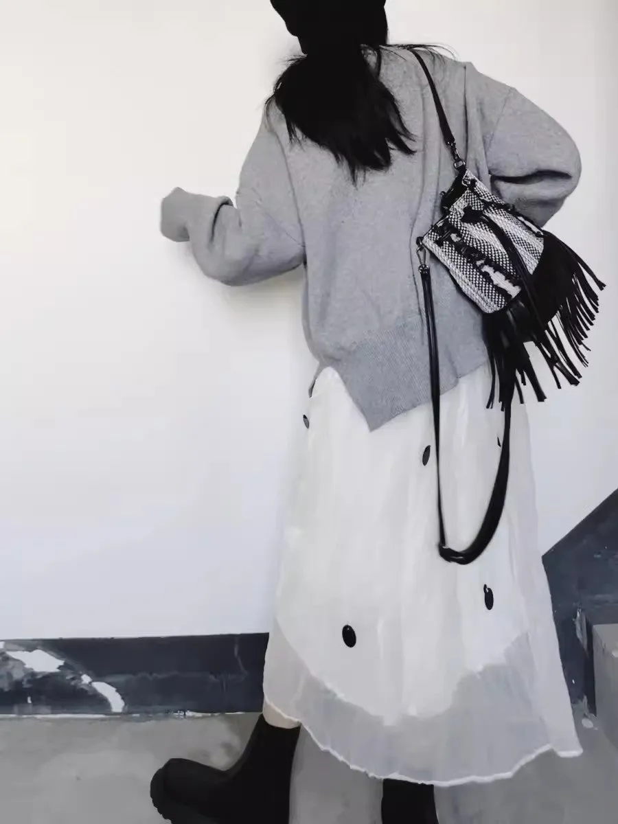 Boho Polyester and Vegan Leather Womens Fringe Crossbody Bag Convertible Backpack Purse