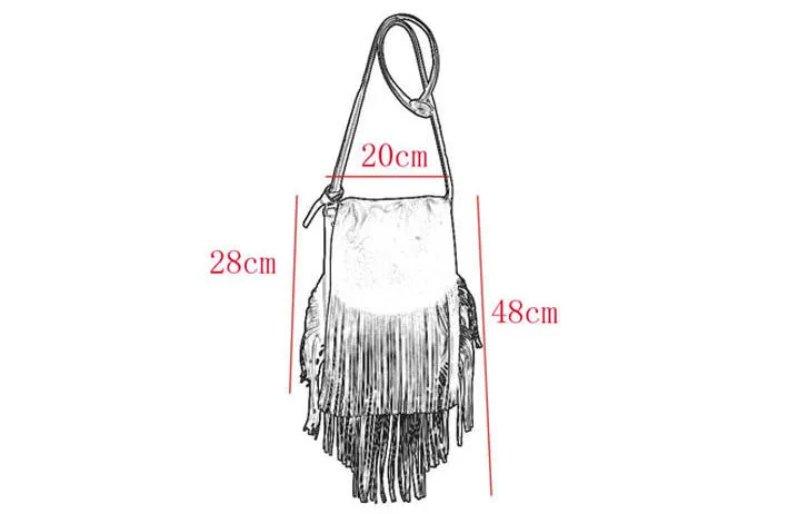 Boho Womens Fringe Crossbody Purse Ladies Shoulder Bag