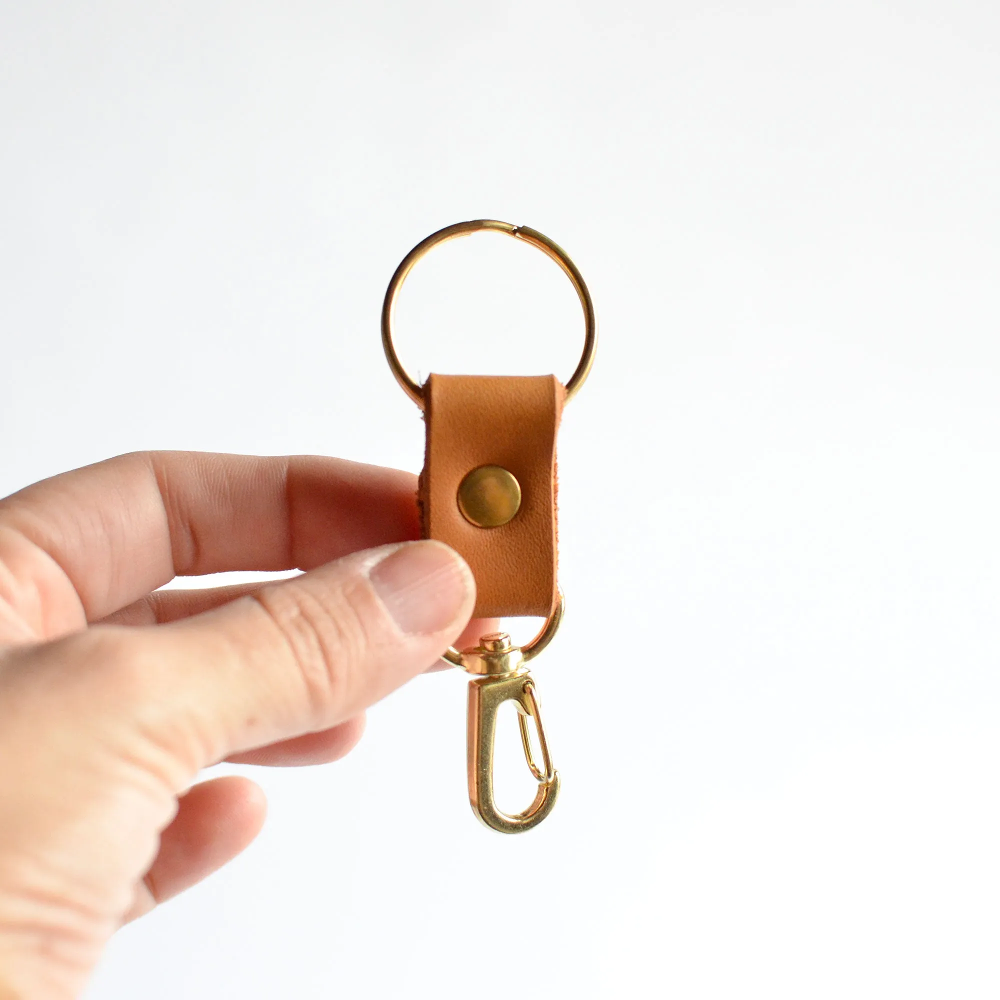 Brass Leather Key Clip   Ring