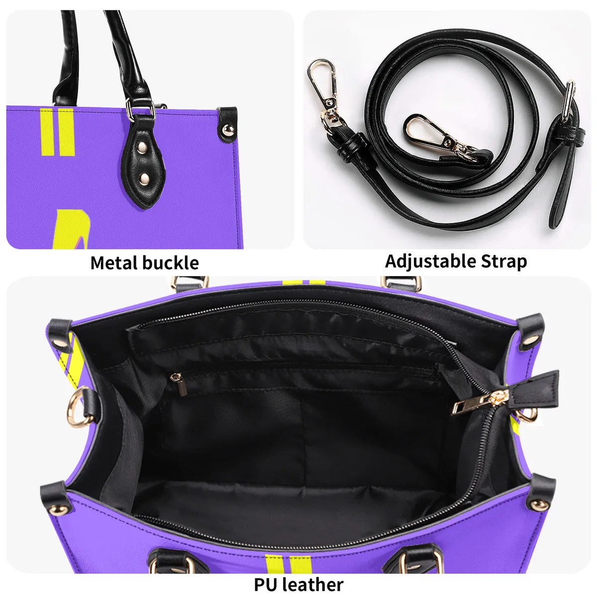 DCYG Yellow Red Bottoms & Purple Multiple Sizes Upgraded Luxury Women PU Leather Handbag