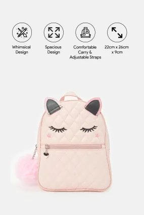 Girls Pink Character Embellished Backpack