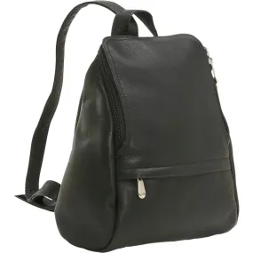 Leather U-Zip Mini Backpack