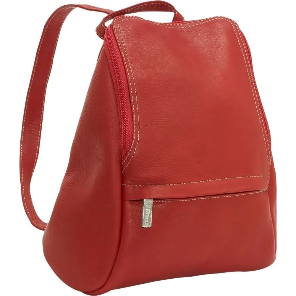 Leather U-Zip Mini Backpack