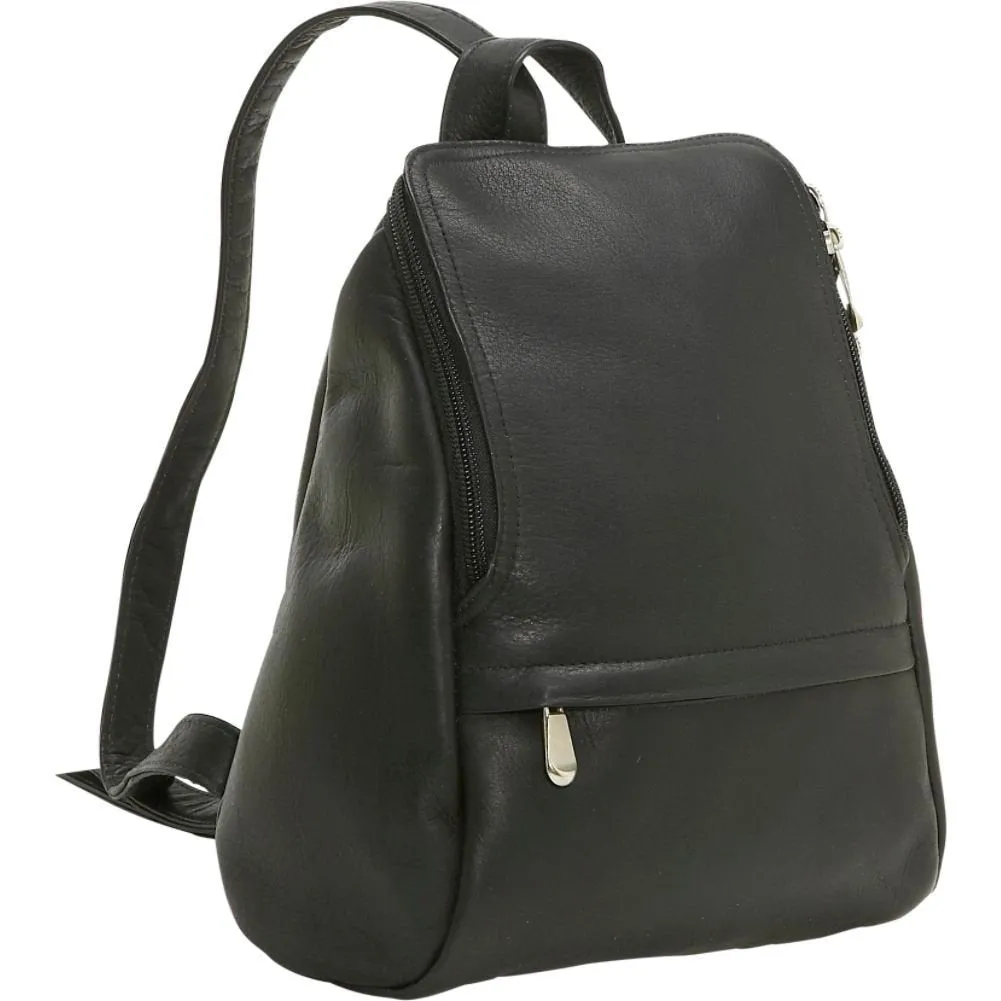Leather U-Zip Mini Backpack