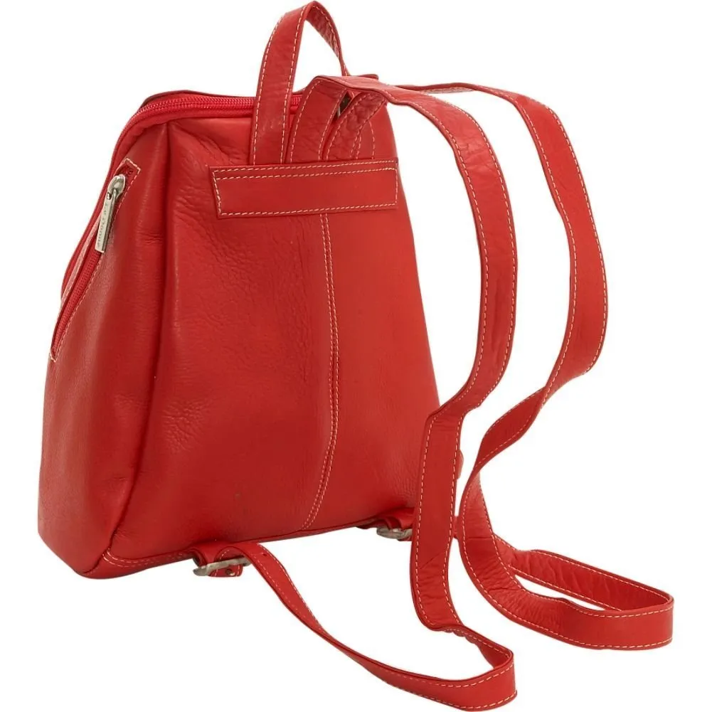 Leather U-Zip Mini Backpack