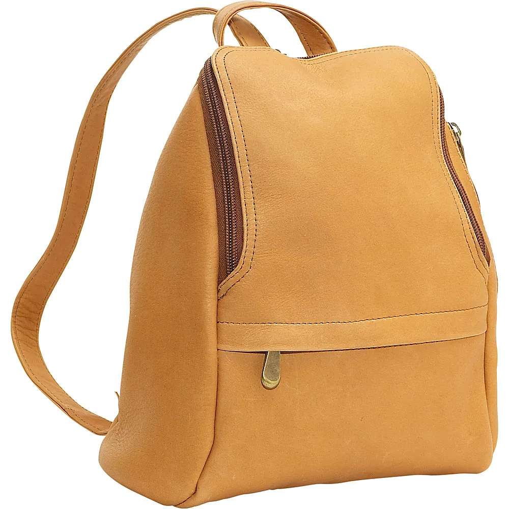 Leather U-Zip Mini Backpack
