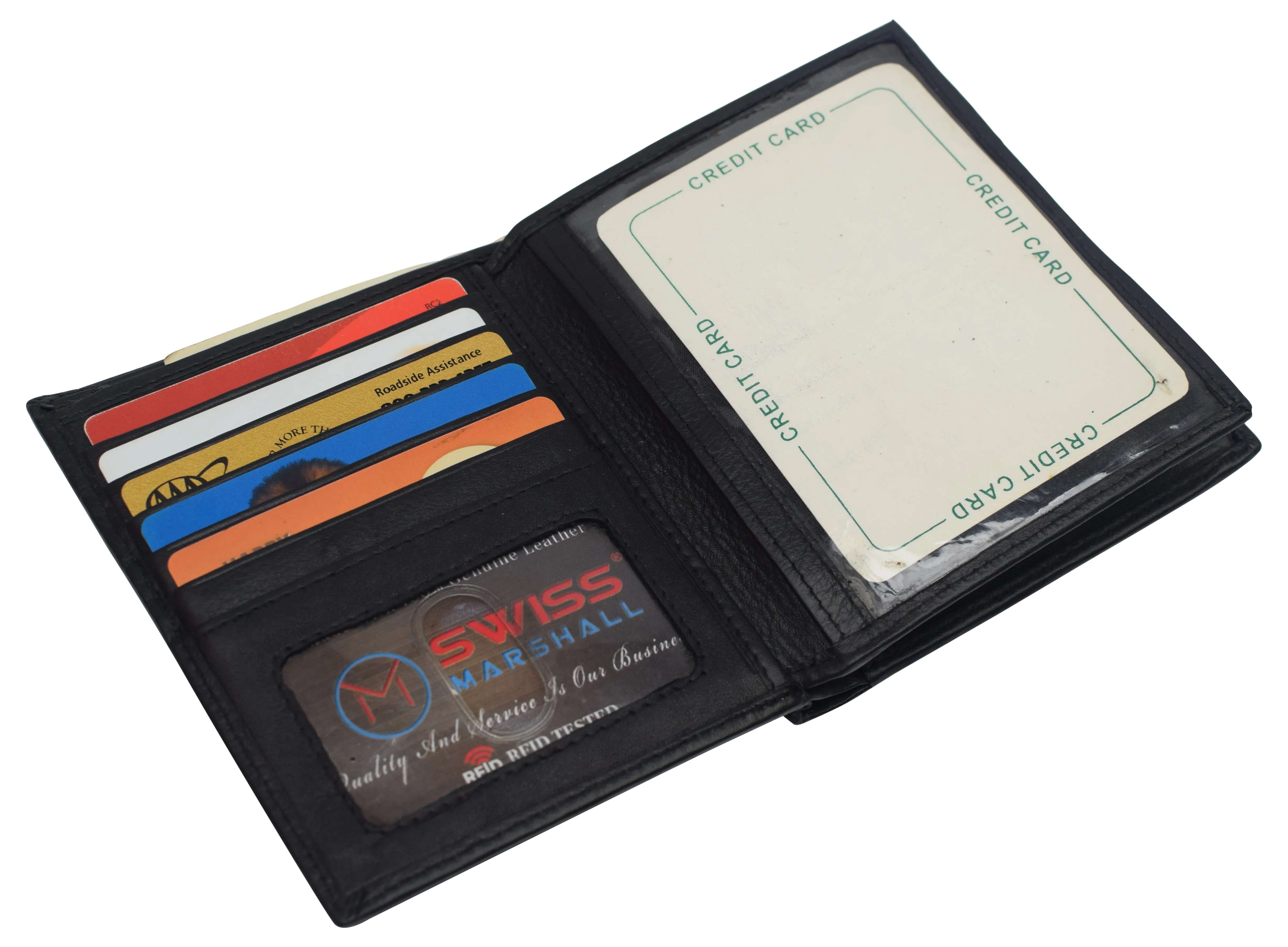 Napa Leather Hipster Bifold Wallet for Men With ID Window and RFID Blocking