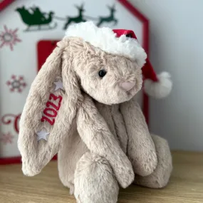 Personalised Beige Jellycat Christmas Bunny