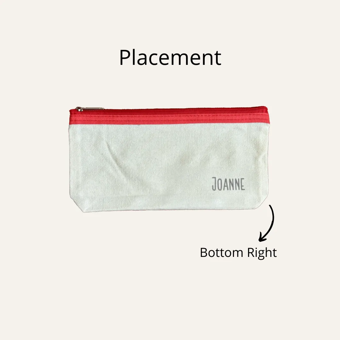 Premium Canvas Fabric Pencil Case (Name Printing)