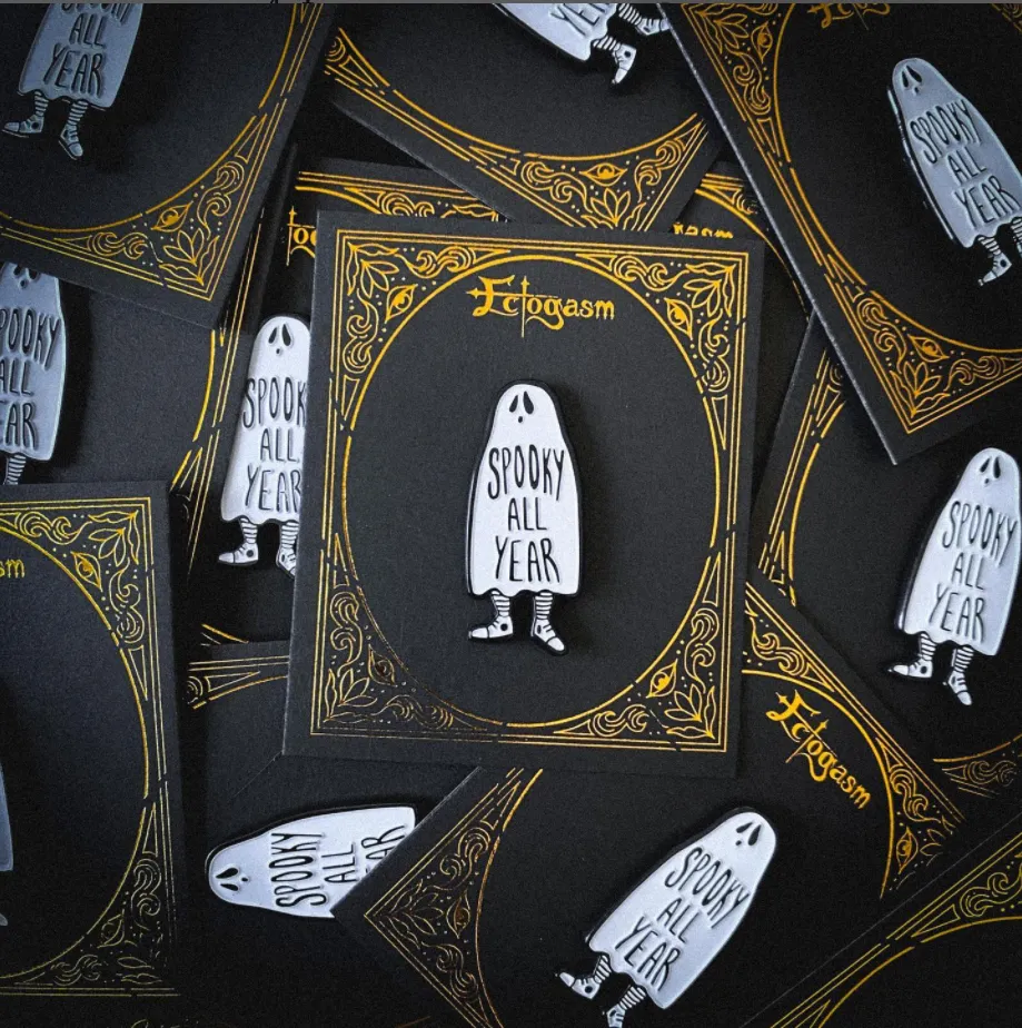 "Spooky All Year" Ghost Enamel Pin
