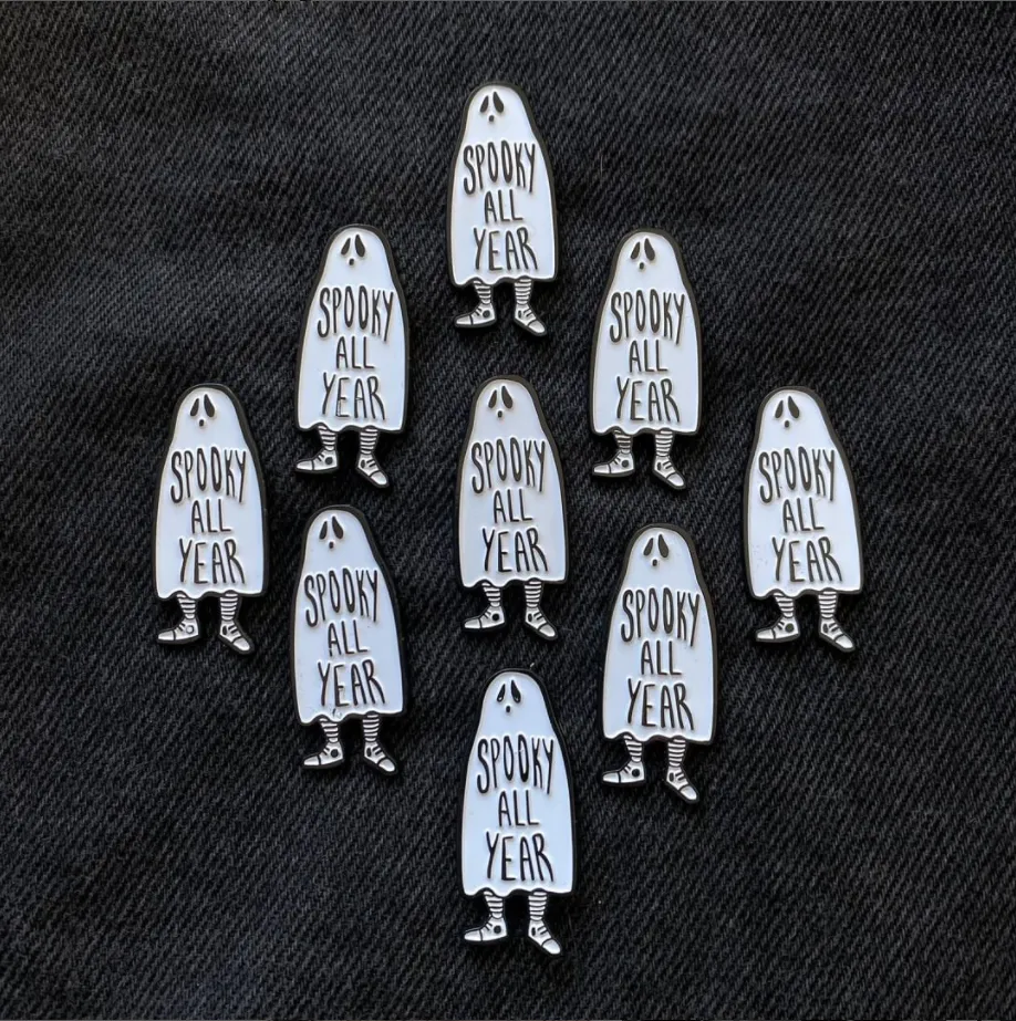 "Spooky All Year" Ghost Enamel Pin