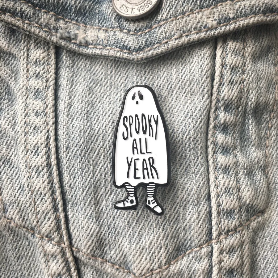 "Spooky All Year" Ghost Enamel Pin