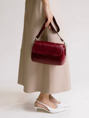Rosewood Maroon Retro Style Flap Sling
