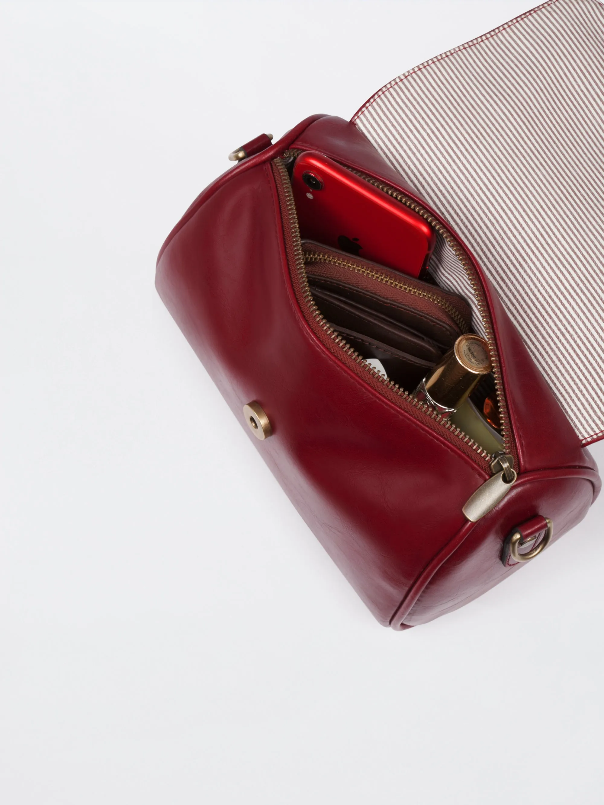 Rosewood Maroon Retro Style Flap Sling