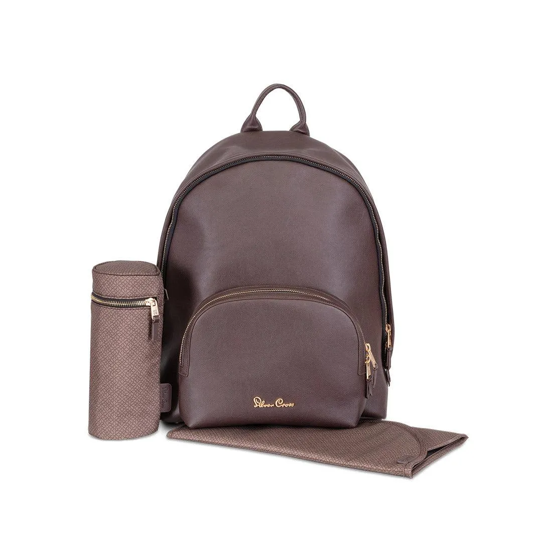 Silver Cross Vegan Leather Changing Rucksack - Cocoa