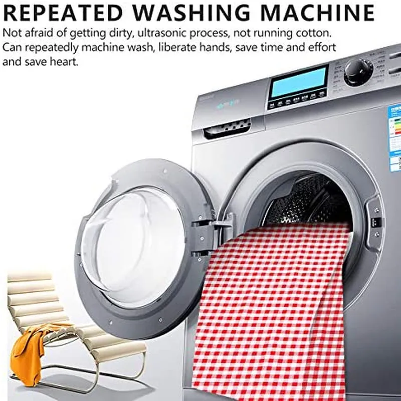 Three Donkeys Machine Washable Extra Large Picnic & Beach Blanket Handy Mat plus Thick Dual Layers Sandproof Waterproof Padding Portable for the Family, Friends, Kids, 79"X79" (Red and White)