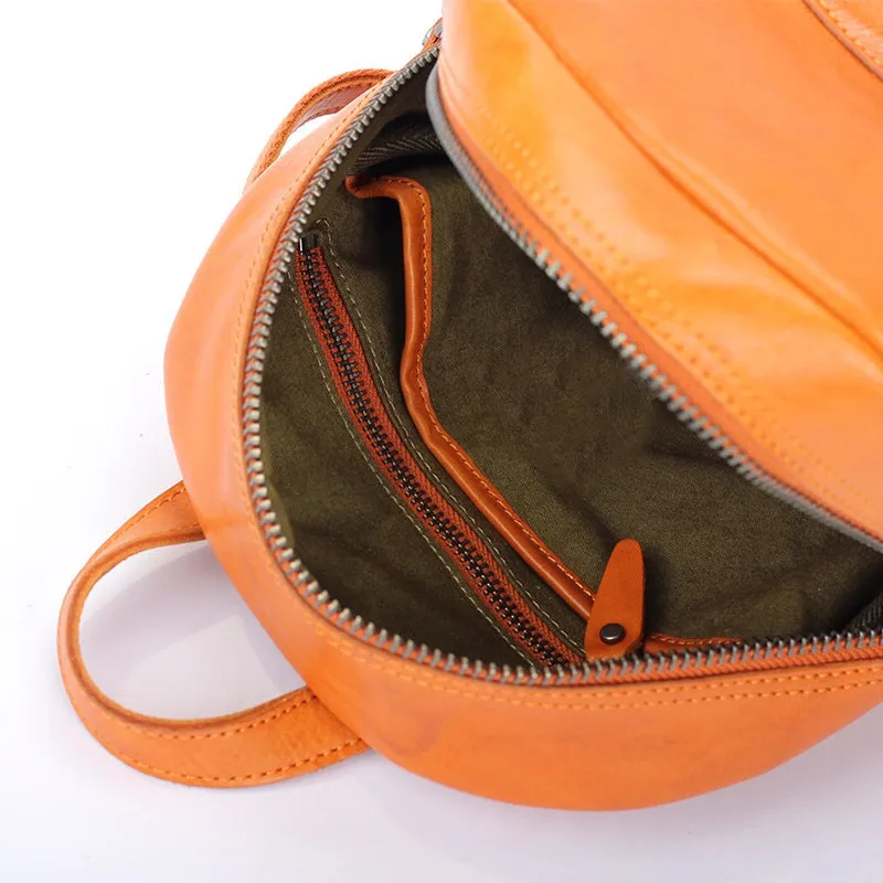 Vintage Niche Vegetable Tanned Leather Backpack
