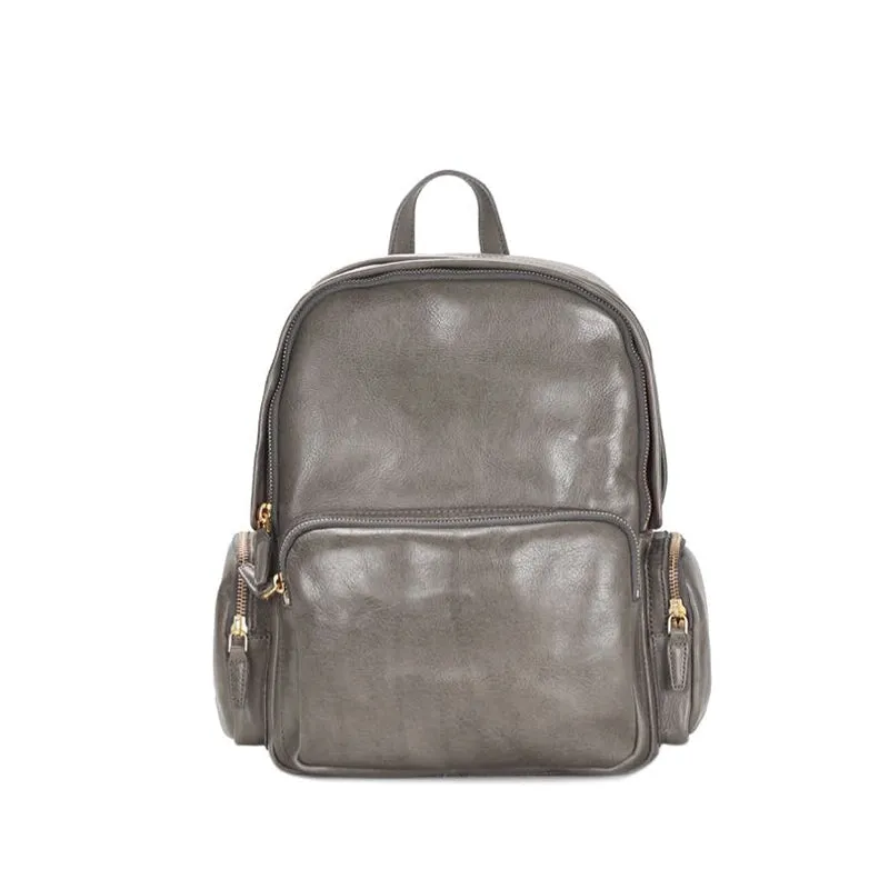 Vintage Vegetable Tanned Leather Large Capacity Shoulder Bag for Women
