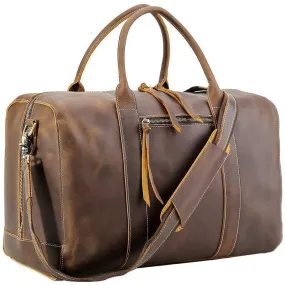 Woosir Mens Leather Duffel Bag Overnight Tote