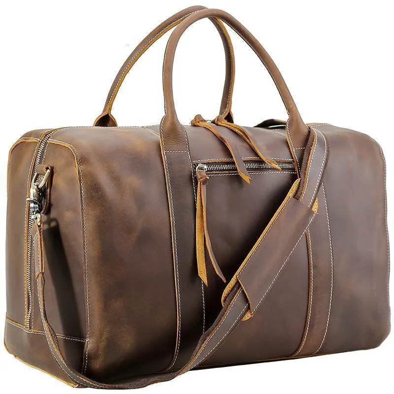 Woosir Mens Leather Duffel Bag Overnight Tote