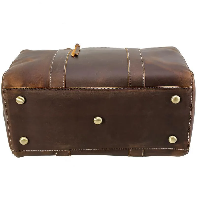 Woosir Mens Leather Duffel Bag Overnight Tote